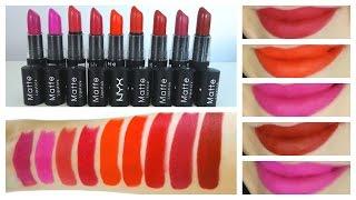 NYX Matte Lipstick + Lip Swatches Part #3 - Beauty with Emily Fox