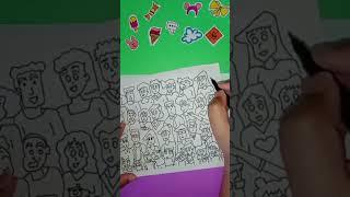 Sinchan all friends nd family members drawing #shorts #shinchan #art