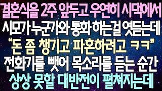 (반전 사연) 결혼식을 2주 앞두고 우연히 시댁에서 시모가 누군가와 통화 하는걸 엿듣는데  전화기를 뺏어 목소리를 듣는 순간 상상못할 대반전이 펼쳐지는데 /사이다사연/라디오드라마