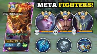 GLOBAL SUN, NO COOLDOWN BUILD AND EMBLEM VS. META FIGHTERS!‼️-MLBB