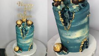 Decorate a 4 inch Ombré Geode cake with me!