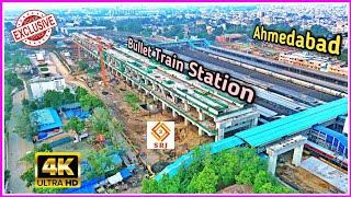 Exclusive : Ahmedabad Bullet Train Station Construction Update | Mumbai High Speed Rail | Drone SRJ