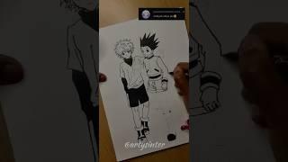 15-second challenge: killua edition!  #sketch #hunterxhunter #shorts