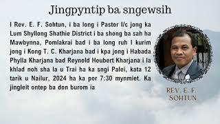 Jingpyntip ba sngewsih - Khlad noh i Rev. E. F. Sohtun