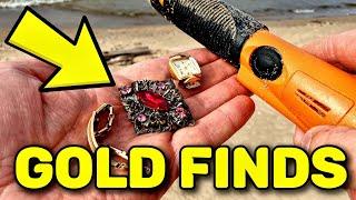 GOLD FINDS on the beach after Shipwreck of a Swedish ship! Metal Detector ancient finds made of gold