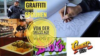 Graffiti sprühen - Von der Skizze auf die Wand - Vlog 2 - Graffiti Coach