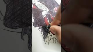  Itachi Uchiha  pen sketch using red And black pen  #anime #itachi #uchihaclan #trending #naruto