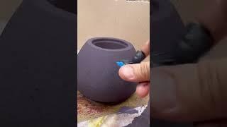 Круглое бетонное кашпо своими руками. Стильный цветочный горшок