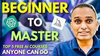 5 Best FREE AI Courses for Non-Technical & Technical Beginners 2024 | How to learn AI ML | Learn AI