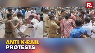 Kerala News: Protest Against Thiruvananthapuram K-rail Project; Police Beat Protesters