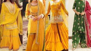 Mehndi Sharara Dress Design | Sharara Designs For Wedding | Designer Sharara