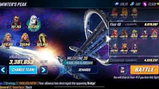 Winter’s Peak Tower - Sword Satellite | Floors 41-50. Beat Floor 50 twice! Marvel Strike Force