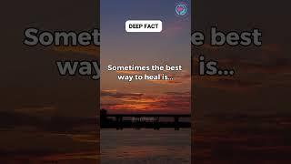 Sometimes the best way to heal is... ️ #deepfact