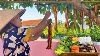 Harvesting Sun-Dried Pork & Traditional Village Grilled Pork Recipe | Pink Garden