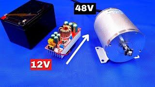 How to Drive a 48V ebike electric motor using a 12V battery and a dc to dc boost converter