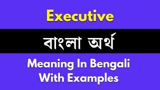 Executive Meaning In Bengali/Executive শব্দের বাংলা ভাষায় অর্থ অথবা মানে কি