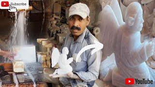 See How Worker Made White Marble turn into Beautiful Angel