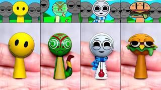Making SPRUNKI OC Mercury Gekkie Globy Mr. Berger Toy Sculptures Timelapse