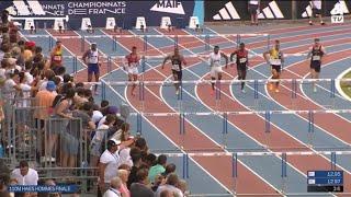 Wow Sasha Zhoya Wins French 110m Hurdles Title - 13.01 (+2.3)