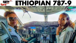 Ethiopian Boeing 787 Cockpit Across Africa "Girl Power"