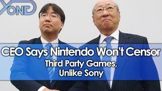 CEO Says Nintendo Won't Censor Third Party Games, Unlike Sony