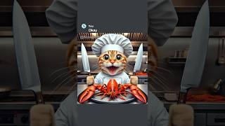 Cat Prepares A Lobster! #funny #memes