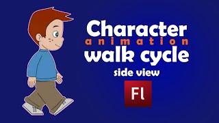 Flash Animation Tutorial - Character Walk Side Angle | Boy Walk | Cartoon Walk Cycle