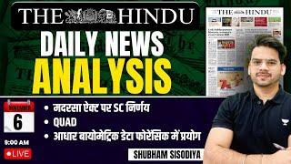 Daily Newspaper Analysis | 6 November 2024 | The Hindu and Indian Express | UPSC | Shubham Sisodiya