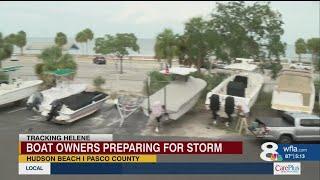 Boat owners prepare for storm in Hudson Beach