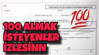 8.Sınıf Matematik 1.Dönem 2.Yazılı