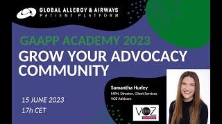 Growing your #Advocacy Community - GAAPP Academy 2023