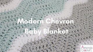 Modern Chevron Baby Blanket | Easy Ripple Blanket | Easy Crochet Blanket Tutorial