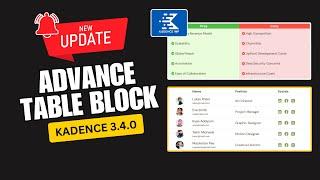 [NEW] Kadence Table Block (adv) TutorialKadence Blocks 3.4.0 Update