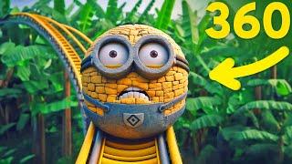 MEGA Minions Jerry 360 Roller Coaster 🟨 Despicable Me Virtual Reality 4K ride 미니언 슈파배드 ミニオン