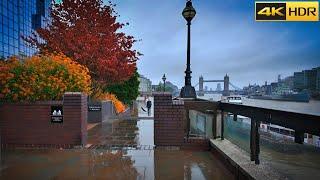 ️Relaxing London Rainy Day Walk - Aug 2024 | Rainy Day around London Bridge [4K HDR]