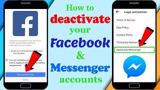 How to deactivate your Facebook and Messenger accounts | deactivate messenger |  Updated 2022