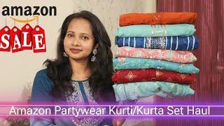 Amazon Partywear Kurti/Kurta Palazzo Set Haul | Winter Special Haul | Ranjana R