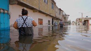 After over a month of living in black sewage waters, residents of Mexico's Chalco remain anxious