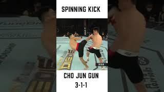 Spinning Kick!! Cho Jun Gun 3-1-1 land massive headkick #mma #knockoutcity