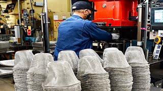 Process of making a colander. A Japanese factory that makes 1 million colanders a year