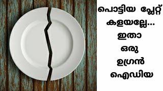 Old Plate reuse ideas/Waste Material craft ideas /How to Reuse Old plate/Craft Malayalam/Diy