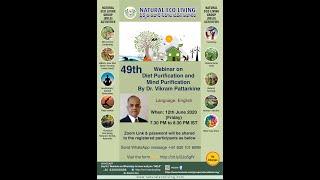 NELG 49th Webinar in English on Diet Purification and Mind Purification|NELG|Dr. Vikram Pattarkine