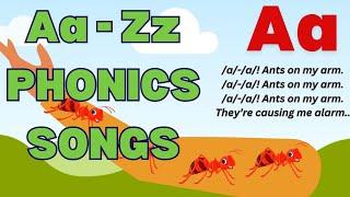 Aa-Zz Jolly Phonics songs with lyrics || A-Z letter sound songs || Alphabet songs in english