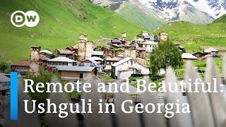 One of the Most Beautiful Villages in Georgia: Ushguli in the Caucasus Mountains