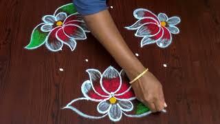 Friday rangoli || lotus 🪷 rangoli || daily muggulu ||