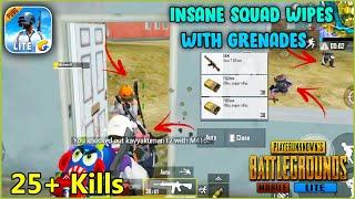 Insane Squad Wipe With Grenades | PUBG MOBILE LITE 25 Kills Solo Squad Gameplay