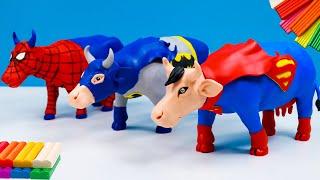 DIY cow mod Superheroes DC Comics Batman and Superman with clay Polymer Clay Tutorial