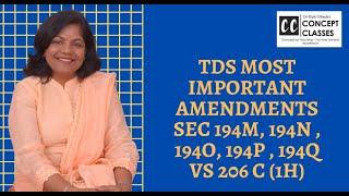 TDS MOST IMPORTANT AMENDMENTS SEC 194M, 194N , 194O, 194P , 194Q VS 206 C 1H