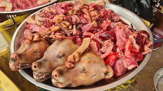 Gridled Dog Head and Dog Meat FOR REAL Foodies Only