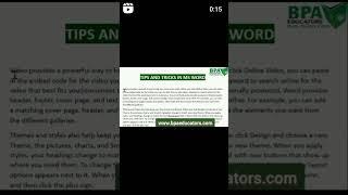Tips and tricks in ms word  #exceltraining #msexceltips #bpaeducators